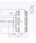 Technical diagram of Powder Brake FZ25A 25 Nm Single Shaft With Adjustable Torque Heavy Duty Compact Design