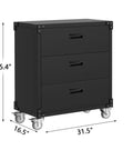Beefed Up Heavy Duty 3 Drawer Rolling Tool Cabinet On Wheels For Garage And Workshop Mobile Metal Storage Cabinet