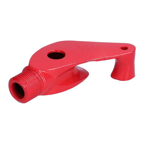 Heavy Duty Cast Iron Pipe Bender And Conduit Former For Electric Wires And Aluminum Alloy, Red tool with threaded end for precise bending.
