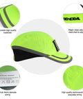 Bump Cap Navy Blue Lime Classic Baseball Hat Style Lightweight Breathable Head Protection Cap For Adults Men Women With Removable ABS Inner Shell Foam Padding And Adjustable Velcro Fit side view