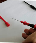 Two Pack Ribbon Probe Testers For Multimeter Continuity Testing with red probe and detachable black and red handles