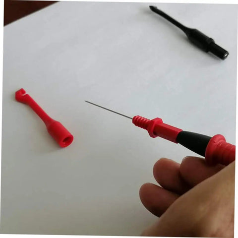 Two Pack Ribbon Probe Testers For Multimeter Continuity Testing with red probe and detachable black and red handles
