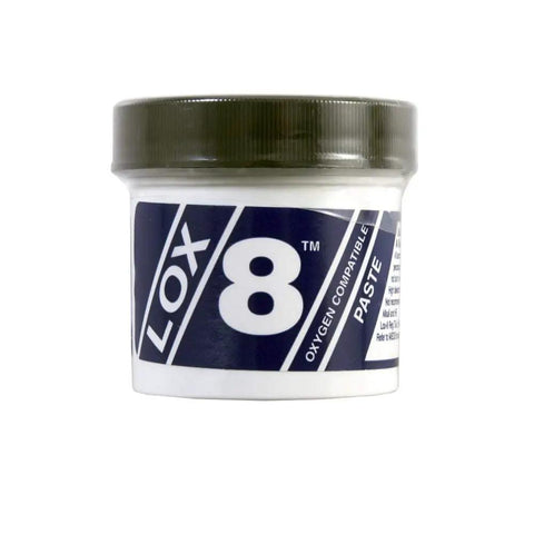 Front view of LOX-8 Oxygen Safe Paste Thread Sealant and Lubricant for Pipe Joints, 100 g Jar, Heavy Duty Seal Up to 10,000 Psi