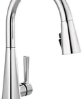 Lenta Chrome Kitchen Faucet With Pull Down Sprayer, Modern Single Hole Sink Tap With One Handle, Fits 1 Or 3 Hole 8 Inch Install