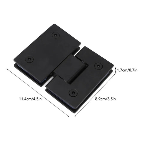 Black stainless steel hinge from Built To Last Heavy Duty 180 Degree Stainless Steel Shower Door Hinge Set For Frameless Glass