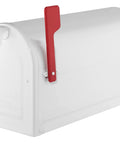 Big White Post Mount Mailbox With Front Access Door, Embossed Panels, Reinforced Door Bracket, Weather Resistant Design