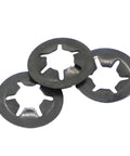 500 Pcs Black Star Lock Washers Set with Internal Teeth Grip, Plum Flower Shape, for M2.5 to M12 Metric Fasteners
