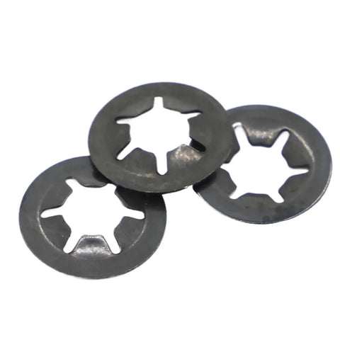 500 Pcs Black Star Lock Washers Set with Internal Teeth Grip, Plum Flower Shape, for M2.5 to M12 Metric Fasteners