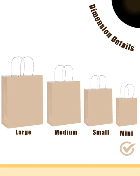 Mini Gift Bags With Handles Dope Bulk Set Of 24 In 24 Colors 4.5 By 2.5 By 6 Inches For Party Favors And Small Gifts Made From Recycled Kraft Paper Eco Friendly Durable For Craft Projects Great Value shown in different sizes