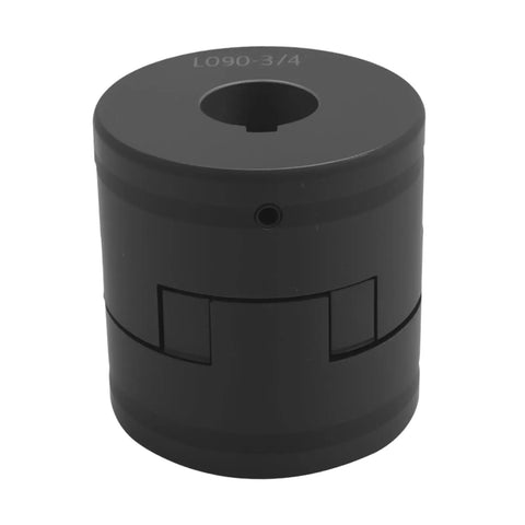 Rugged L Jaw Coupling Set Three Quarter Inch To Three Quarter Inch Flexible HT250 Steel Construction With Buna N NBR Rubber Spider For Log Splitters Hybrid Equipment Industrial Agricultural Use, black 3/4 in bore