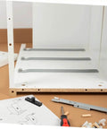 Installation setup with Hidden Pivot Hinges 2 Pack Stainless Steel Concealed Door Hardware for Secret Doors and Cabinets shown.