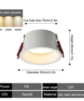 JUDYSSY Lighting 5W/7W/10W LED Recessed Downlight Retrofit Kit, Off-White Matte Finish with adjustable features and 120 beam angle.