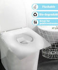 Image of XL 100 Count Disposable Toilet Seat Covers Flushable Paper For Travel Public Restrooms Planes Camping And On The Go
