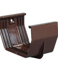 Brown Vinyl Gutter Connector for Seamless Rain Gutters Easy Install PVC Downspout Link Weatherproof Gutter Accessory