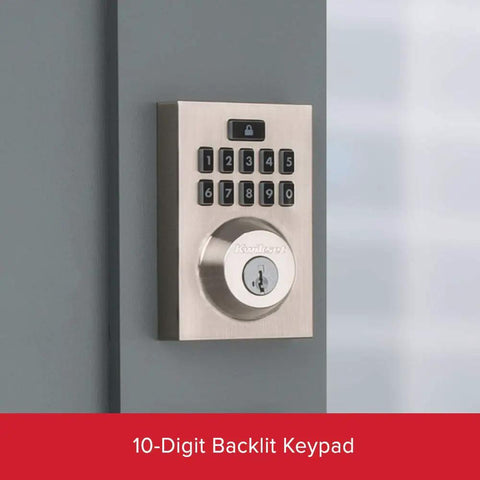 Smart Lock With Keypad Electronic Deadbolt And SmartKey Security In Satin Nickel, Modern Contemporary Design