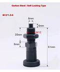 Tough As Nails 2 Piece Carbon Steel Self Locking Plunger Pins With Quick Release Spring Action For Bulletproof Indexing And Rock Solid Positioning In M10 M12 M16 M20 Projects, M12 size with detailed measurements.