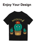 Printable Heat Transfer Vinyl Paper For Inkjet Printers Iron On HTV For Dark Fabrics Tees Hats Aprons Bags Cushions Scarves And More A4 Size Pack Of 10 For DIY Tee Makers showing design on black tee.