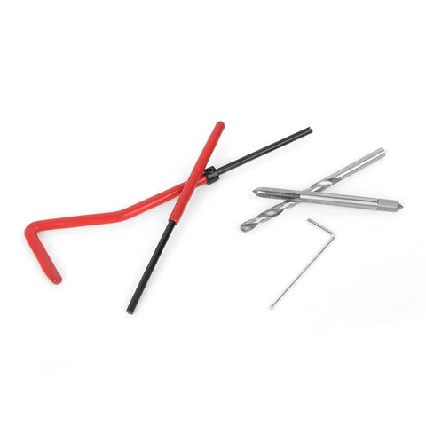 Thread Repair Insert Kit M4 25 Pcs Set In Plastic Box For Damaged Threads In Steel Iron Aluminum And Other Metal Machinery Built For Quick Fix Easy Install Restores Thread Strength And Secure Fastening tools on white background