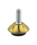 Heavy Duty M6 Screw On Furniture Levelers And Table Leg Extenders Top Shelf Adjustable Riser Feet with a shiny brass cap.
