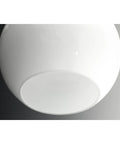 Close-up of glass globe from Carisa Collection 7 3/8 Inch One Light Flush Mount For Hallways And Bathrooms With Cool Vintage Retro Vibe.