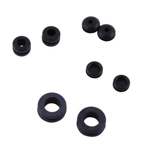 Various sizes of rubber grommets from 125 Piece Rubber Grommet Kit In 18 Sizes For Electrical Wiring Auto Firewall Plumbing PC Hardware And Piano Repair