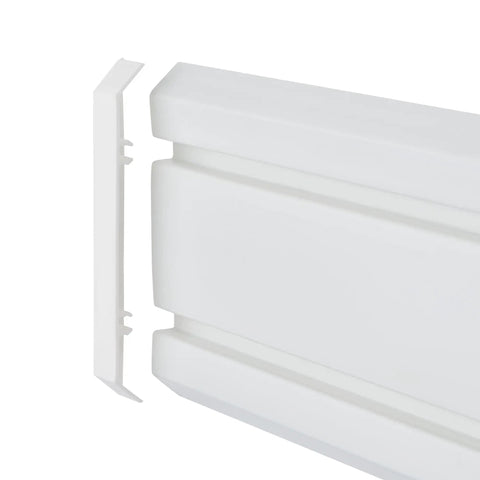 Close-up of Heavy Duty Wall Track Storage System With Two PVC Panels And Seven Hooks For Garage, Shed And Pantry, Flexible Wall Mount