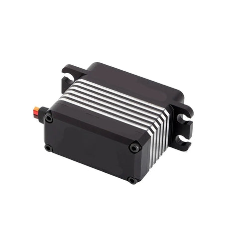 Heavy Hitter 20 kg cm Torque RC Servo With Coreless Motor At 8.4 V Delivers Snappy 0.10 S Speed, showing black and silver waterproof casing.