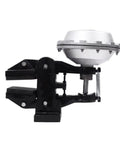 Vertical Pneumatic Disc Brake DBN 204 Industrial Unit side view with clamping mechanism and compact design for easy installation.
