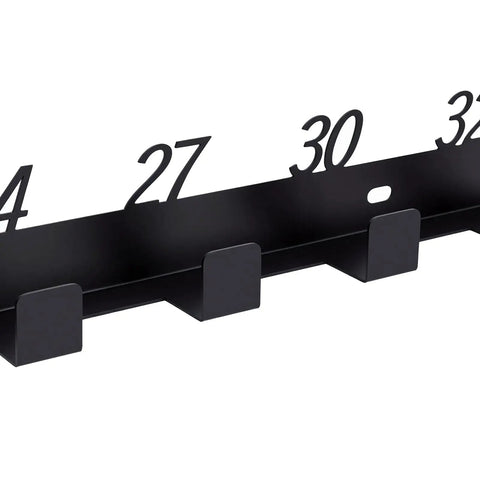 Close-up of numbered slots on 20 Slot Wall Mount Wrench Rack Organizer With Numbered Slots For 6mm To 32mm Wrenches
