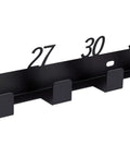 Close-up of Wall Mounted Wrench Holder And Combination Wrench Organizer Rack With Number Display For 6-32 Wrenches, numbered slots visible