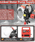 Heavy Duty 16 Inch Wet Saw With Intelligent Water Pump And Dust Control Gear For Concrete Stone And Rebar Walls Electric Groove Machine showcasing linked water pump supply and cutting features.