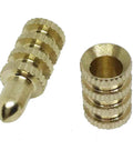 Top Shelf Solid Brass Table Alignment Pins With Matching Sockets For Flawless Table Leaf Assembly Dead Steady Positioning Snug 5/16 Inch Bore Heavy Duty Woodworking Connector Hardware Precision Dowel Set Of Ten, featuring brass pins and sleeves.