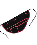 Heavy Duty Workhorse Sewing Organizer Belt With Industrial Stitching And Multipocket Tailoring Girdle, black with pink trim, large pockets.