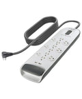12 Outlet Surge Protector Power Strip With USB Ports, 6 Ft Flat Plug Extension Cord, 3996 Joules Protection, white