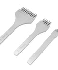 Pro Grade Leather Pricking Iron Set French Style Stitching Chisel Hole Punch Kit with 3.38mm bits, set of 3 tools