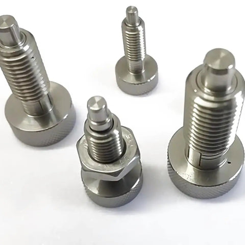 Rugged 2 Pack Retractable Spring Plunger With Knurled Grip Quick Release Pin And Durable Stainless Steel Indexing Lockout Assembly M12 Thread showing various sizes.