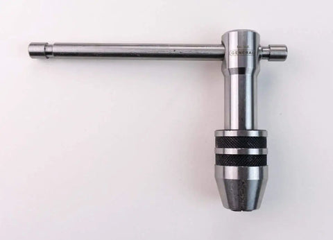 Two Piece Tap Wrench Set With Sliding T Handle And Reference Table For Zero To One Half Inch Taps Ideal For Precise Threading And Straight Holes In Metal Or Wood General Tools Professional Standard