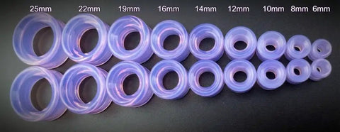 Lavender Opalite Hollow Glass Ear Plugs Gauges 10mm To 00 Gauge Hollow Tunnel Ear Stretchin Saddle Style Premium Body Jewelry