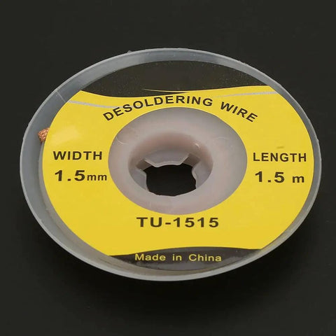 Spool of Pro Grade Desoldering Wick 5mm Wide 1.5m Long Solder Braid For Rapid Tin Absorption, BGA Removal And PCB Repair On Motherboard And Mobile Phone Circuits.