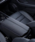 Nissan Rogue Leather Center Console Armrest Cover With Side Pockets Fits 2021 2022 2023 2024 2025 2026 PU Leather Black Stitching