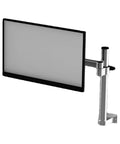 Premium Heavy Duty Computer Monitor Mount Featuring Flexible Mechanical Arm mounted on a wall, supporting a large monitor.