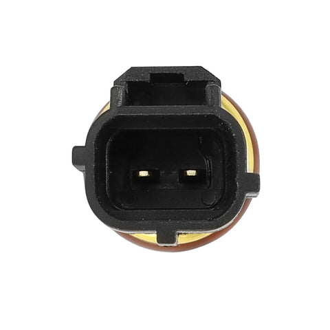 Front view of A-Premium engine coolant temperature sensor with two-pin connector and brown housing