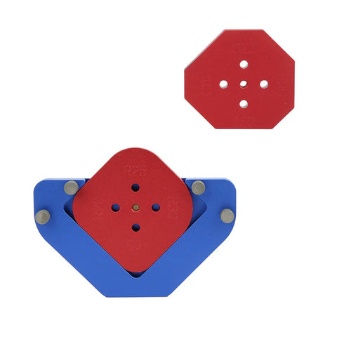 Heavy Duty Aluminum Alloy Router Template With Round Arc Positioning And Angle Guide Built Damn Tough For Woodworking with red radius plates.