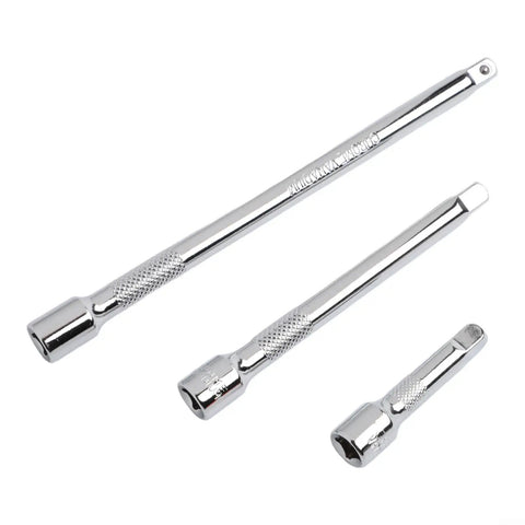 Pro Grade Chrome Vanadium Socket Extension Set With One Quarter Inch, Three Eighths Inch And One Half Inch Wobble Extensions