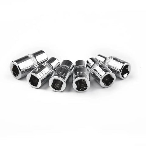 Must-Have 6 Piece E Socket Set For Auto Repair. Tough Heat Treated Steel Bits Covering E4 To E10 Star Female Bolt Removal! chrome sockets