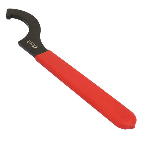 ER32 Collet Chuck Holder MT4 Morse Taper Shank For CNC Milling And Lathe Tools Straight Shaft Design For Deep Hole Machining With Tight Grip And A Real Workhorse For Tool Holding, red handle wrench