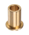 Top Shelf Bronze Flange Bearing Sleeve 13MM Bore 19MM OD 30MM Long With 3MM Thick Flange Self Lubricating Industrial Bushing viewed from the side.