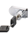 Chrome No Drill Showcase Lock For Glass Doors Keyed Alike Just Peel And Stick Easy Install Swing Door Security Lock