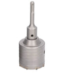 Heavy Duty 5 Piece Concrete Hole Saw Set With 65mm And 80mm Masonry Drill Bits For Brick, Stone Walls Built Tough From 45 Steel YG8 Alloy For Rock Solid Drilling Results On Jobsites Today, 65mm concrete hole saw with SDS shank