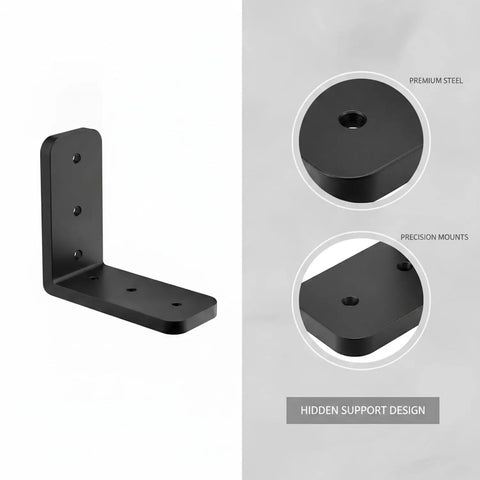 Floating Shelf Triangle Bracket In Cold Rolled Steel For Hidden Hardware under shelf mount with precision mounts and hidden support design